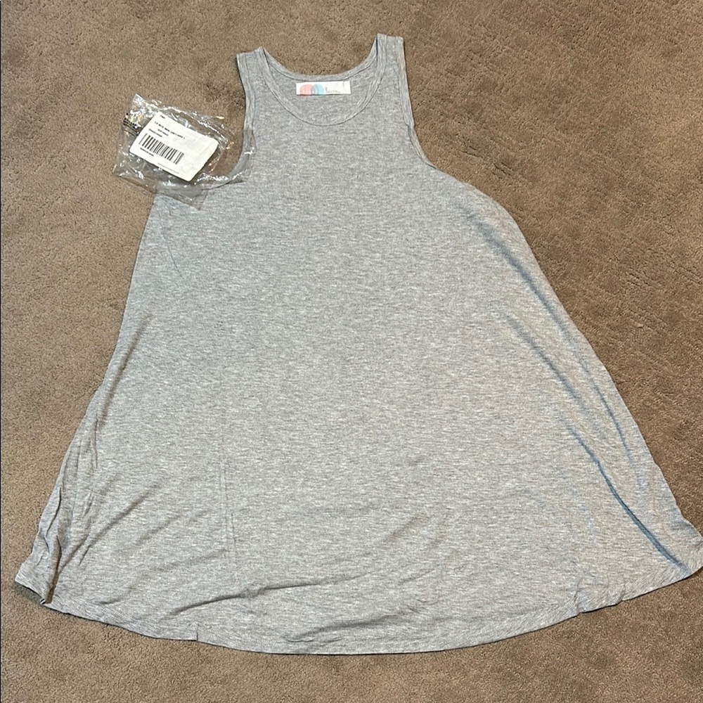 Free People Gray Sleeveless Tank Dress